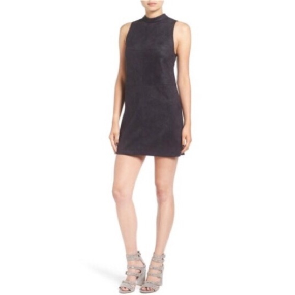 Astr the Label Faux Suede Mock Neck Shift Dress - Picture 1 of 8
